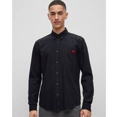 Black Shirts HUGO Button-down slim-fit shirt in Oxford cotton Black