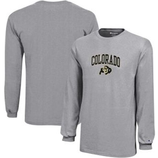 Champion Children's Clothing Champion Big Boys Gray Colorado Buffaloes Arch Over Logo Long Sleeve Jersey T-shirt Gray