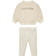 Moncler Sweatshirts Moncler Moncler Sweatshirt/Leggings Open White/Beige m. Leopardprint Moncler 12-18 mdr Sweatshirt
