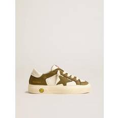 Sneakers GOLDEN GOOSE May Teen In White And Military Green Leather