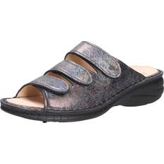 Lædersandal Med Kilehæl - Grå