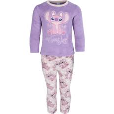 Polyester Pyjamases Textiel Trade Girl's Disney Lilo Stitch Fleece Pajama Set Purple