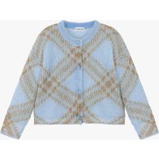 Wool Tops Children's Clothing Burberry Childrens Check Mohair Wool Blend Cardigan 14Y