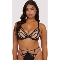 Playful Promises Ramona Black Leatherette Plunge Bra