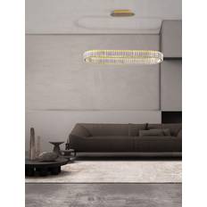 Lamper NOVA LUCE Hängande Lampa Aurelia Guld Rektangel Pendel