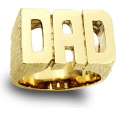 Jewelco London (Y) Men's Solid 9ct Yellow Gold Barked Sides DAD Ring JRN130A