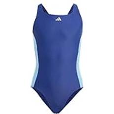 Recycled Materials Bathing Suits adidas Cut 3-Stripes Swimsuit - Dark Blue/Green Spark