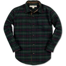 Organic/Recycled Materials Shirts Hope & Henry Boys Organic Long Sleeve Flannel Shirt with Suede Detail Merry pine plaid (XXSmall)