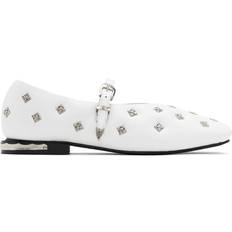 Toga Pulla White Soft Leather Mary Jane Ballerina Flats AJ1342 White IT