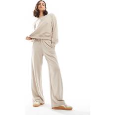 Beige Trousers Stradivarius Wide-leg jogger trousers Stone