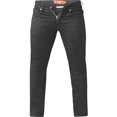 Red Jeans Duke (50R, Black) Mens Claude King Tapered Fit Stretch Jeans