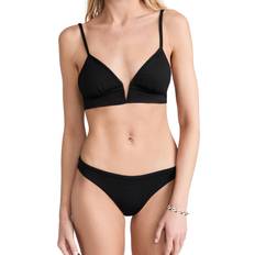 Swimwear Maaji womens Black Orchid Parade Long Line Triangle Top With Removable Soft Cups Bikini Top, Black