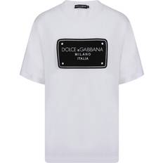 Dolce & Gabbana Men T-shirts Dolce & Gabbana Gabbana-Logo T Shirt Bianco/Nero-Uomo White/Black 48IT