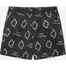 Elastane Swim Shorts Children's Clothing Marcelo Burlon Marcelo Burlon Boys Logo Print Swim Shorts Black 10Y