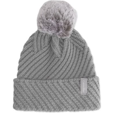 Calvin Klein Headgear Calvin Klein Chunky Rib Knit Pom Beanie Heathered Mid Gray