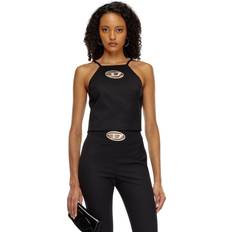 Nainen - Villa Puserot Diesel Top En Sergé Avec Plaque Oval - Noir