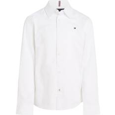 Rød Skjorter Tommy Hilfiger Solid Stretch Poplin Shirt Organic - Hvid