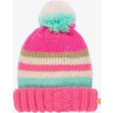Pink Beanies BillieBlush Girls Pink Striped Knit Pom-Pom Hat (8-12 year)
