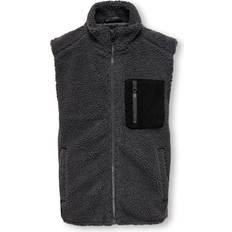 Varmt foret Polstrede veste Børnetøj Kids Only Vest 'KOBArchie' mørkegrå sort