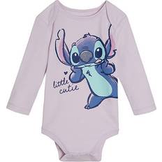 Bodysuits Disney Collection Baby Girls Crew Neck Long Sleeve Lilo & Stitch Bodysuit, Newborn, Purple (Newborn)