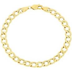 Nuragold 14k Yellow Gold 6.5mm Cuban Curb Link Chain Bracelet Mens Womens Jewelry