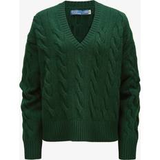 Polo Ralph Lauren Wool-Cashmere Cable-Knit Sweater green