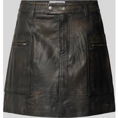 Brun Nederdele Selected Femme Lædernederdel slfNana MW Mini Leather Skirt Sort