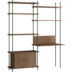 35.0 cm Reolsystem Moebe S.200.2.E Smoked Oak/Pine Green Reolsystem