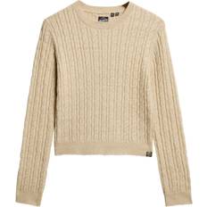 Superdry Dam Tröjor Superdry Fitted Cable Crew Neck Jumper