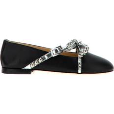 44 - Homme Ballerines Mach & Mach Crystal Studs Flat Shoes Nero-Donna