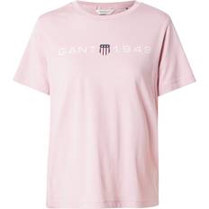 Gant REG Tryckt grafisk T-shirt, Dammig rosa