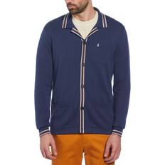 Azul - Hombre Cárdigans Original Penguin Collar Tipped Cardigan in Blue. M