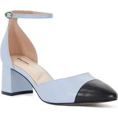 Blue Heels & Pumps Dune London Women's Ladies Careless Leather Block Heel Ankle Strap Courts Blue