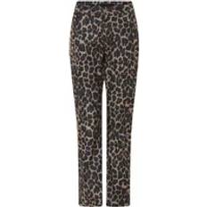 Cero C.Ro, Slim-fit Trousers, female, Brown, Leo Print Trousers