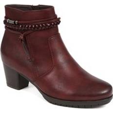 Pavers shoes ladies Pavers Block Heeled Ankle Boots Burgundy
