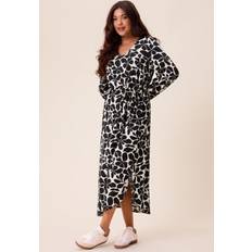 V-neck Viscose Dress Black/Patterned