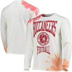 JUNK FOOD Men's Cream Tampa Bay Buccaneers Tie-Dye Long Sleeve T-Shirt