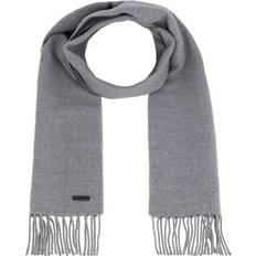 Men - Silver Scarfs BOSS Wool scarf with logo label and twisted fringes Grey