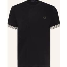 Fred Perry M T-shirts Fred Perry Men's Striped Cuff T-shirt Black