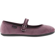 Morado Zapatos bajos Victoria Bailarinas de mujer Oda Mercedes Terciopelo - Violet