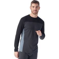 Gray - Men Base Layer Tops Smartwool Men's Classic Thermal Merino Colorblock Crew, Medium, Gray