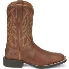 Justin Justin Boots Canter Embroidered Square Toe Cowboy Boots Brown