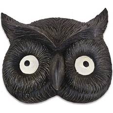 B&Q Garden Decorations B&Q Owl Face Tree H16 x W19 x D4.5 cm - Polyresin Black Tawny Barn Owl Animal Sculpture