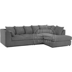 B&Q Grey Furniture B&Q Grey Jumbo Cord 5 Seater Corner Sofa
