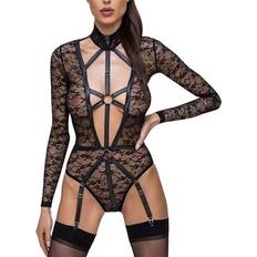 Cottelli Collection Rio Body Long Sleeve Soft Lace Black S