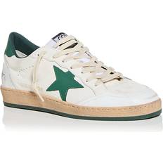 GOLDEN GOOSE Men's Ball Star In White Nappa Leather With Green Leather Star And Heel Tab, Man