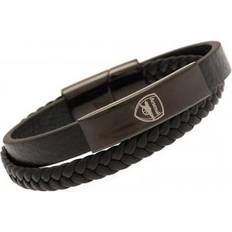 Arsenal black ip leather bracelet leather s300z