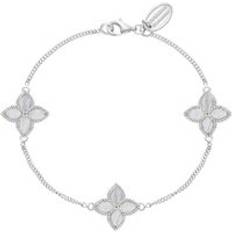 Oro Blanco Pulseras Sterling Silver White Mother of Pearl Eden Marquise Flower Bracelet