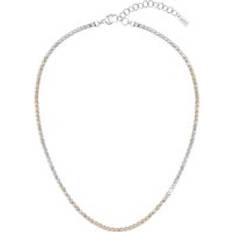 Transparent Necklaces BOSS Adjustable necklace with clear and champagne-coloured crystals Silver