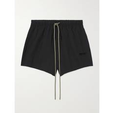 Fear of God FEAR OF GOD ESSENTIALS Straight-Leg Logo-Appliquéd Shell Drawstring Shorts Men Black